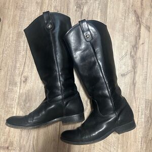 Frye Melissa button 2 black riding boots